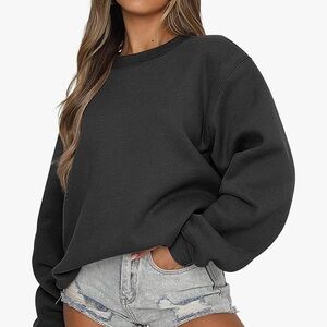 Black Oversized Crewneck Sweatshirt